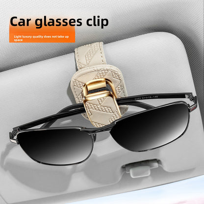 Leather Glasses Visor Clip