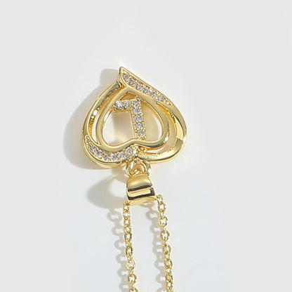 Heart Initial Necklace Gift