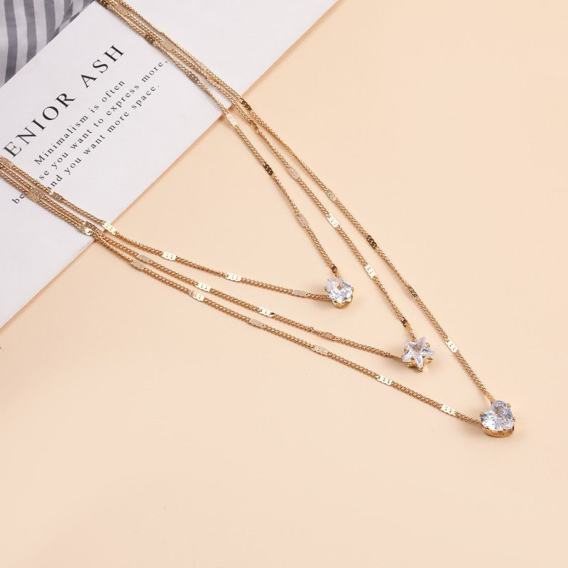Multi Layered Crystal Necklace