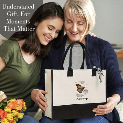 Initial Flower Tote Bag