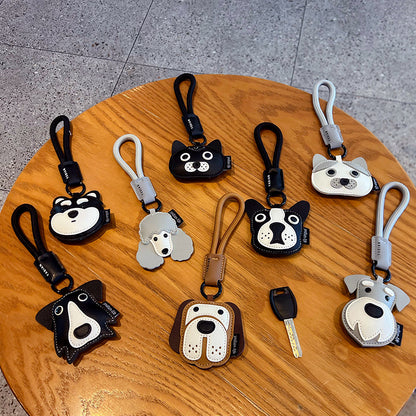 Cute Dog & Cat PU Leather Keychain