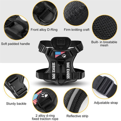 Tactical Reflective Dog Harness Set
