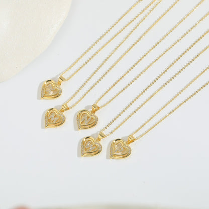 Heart Initial Necklace Gift