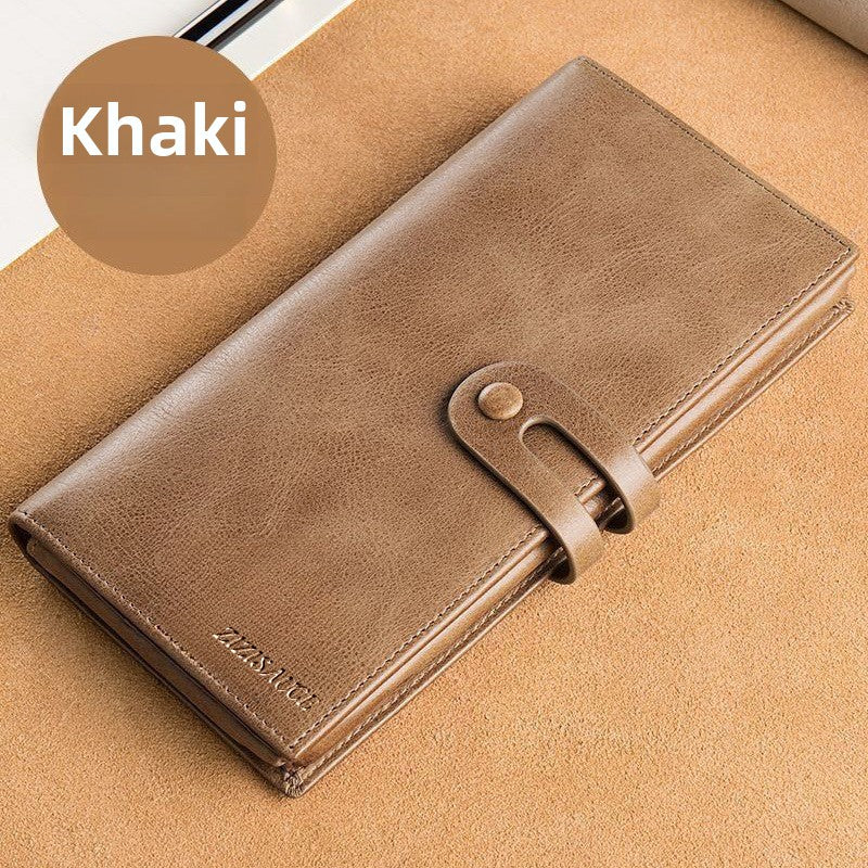 Men's Long Vintage Leather Wallet