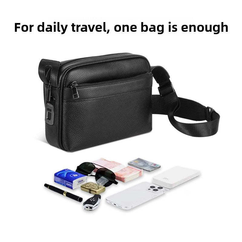 Fingerprint Leather Crossbody Bag