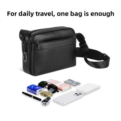 Fingerprint Leather Crossbody Bag
