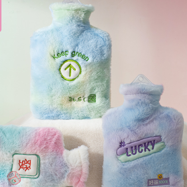 Hot Water Bottle with Plush Cover