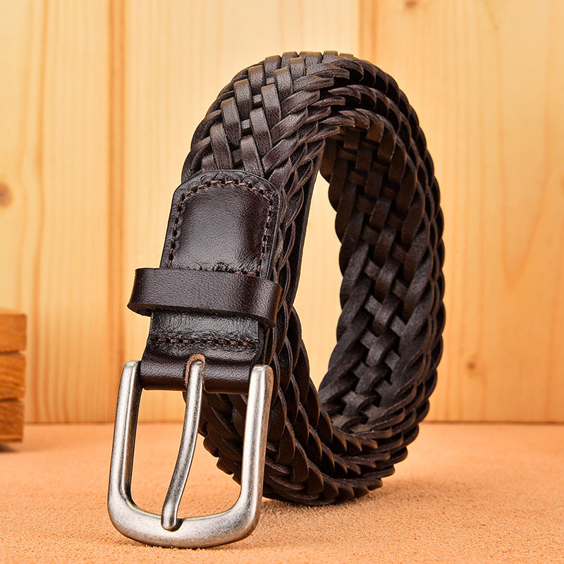 Men's Handwoven Leather Belt