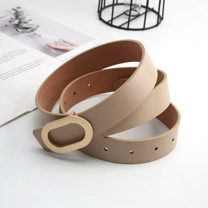 Unisex Leather Snap Belt