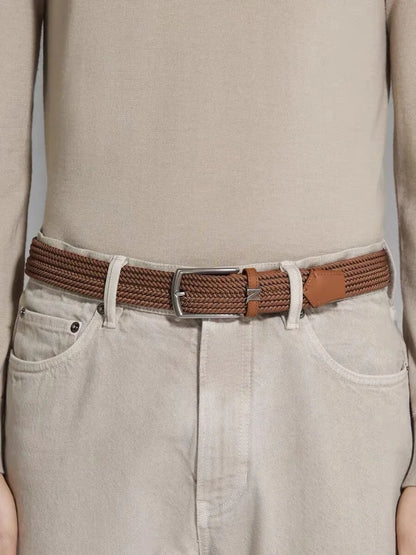Woven Elastic Leather Belt