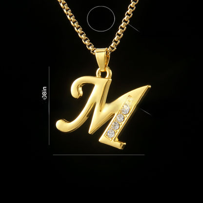 Golden Initial Letter Necklace