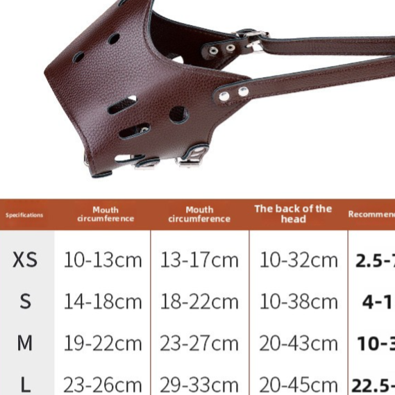 Adjustable Leather Dog Muzzle