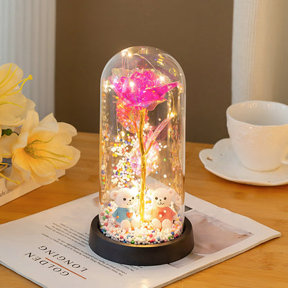 Eternal Rose Bear LED Lamp