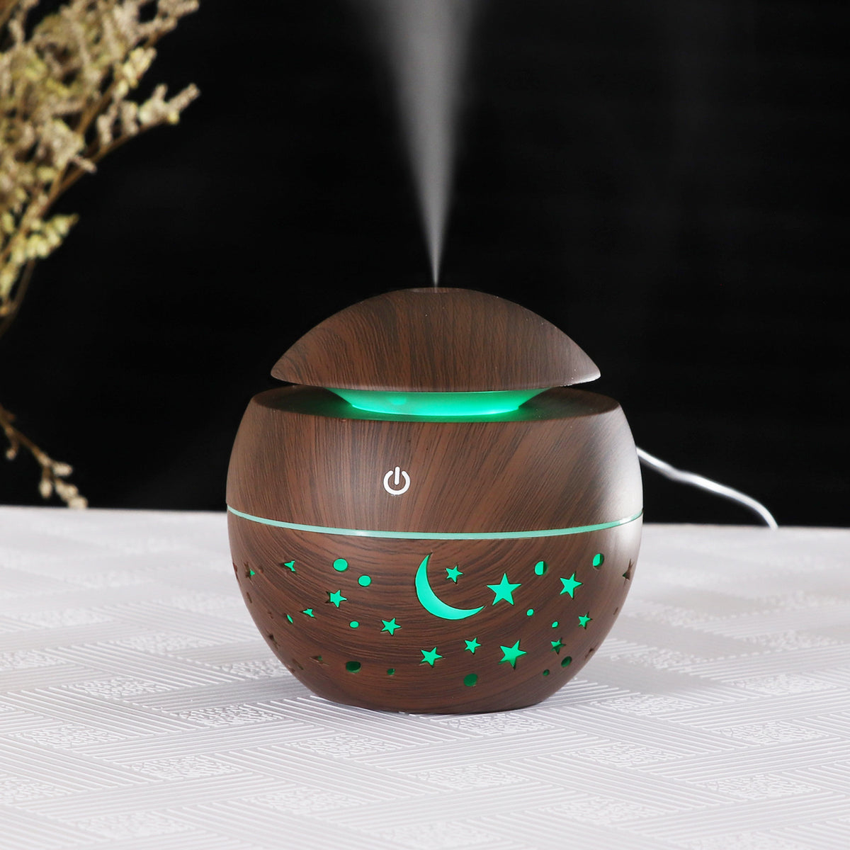 Star Moon Wood Grain USB Humidifier