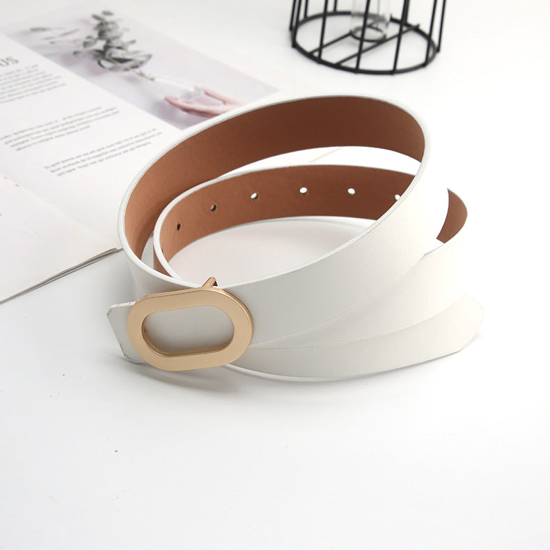 Unisex Leather Snap Belt