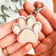 Mini Bear Paw Wooden Keychain