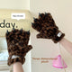 Unisex Leopard Print Winter Gloves Plush Lined & Windproof