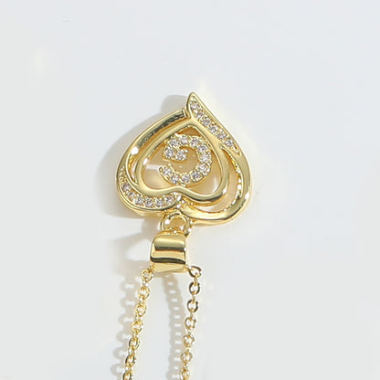 Heart Initial Necklace Gift