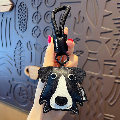 Cute Dog & Cat PU Leather Keychain