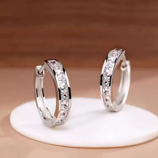 Stylish Zircon Hoop Earrings