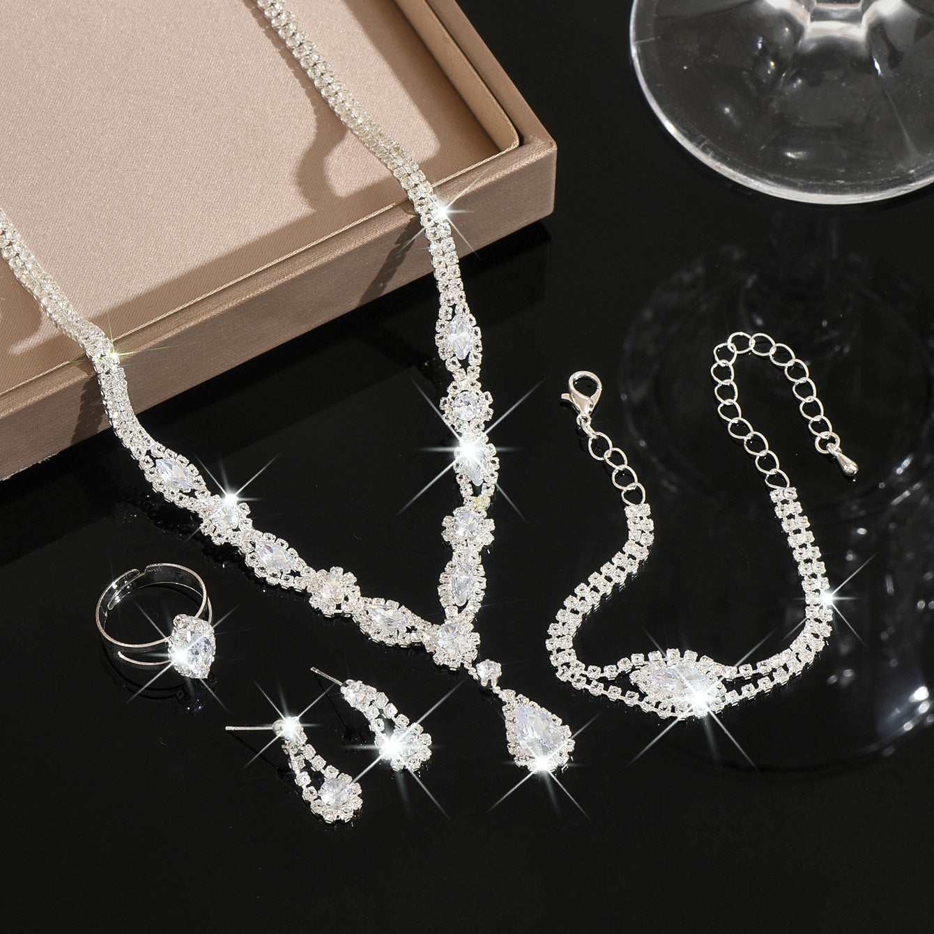 Elegant Rhinestone Jewelry Set