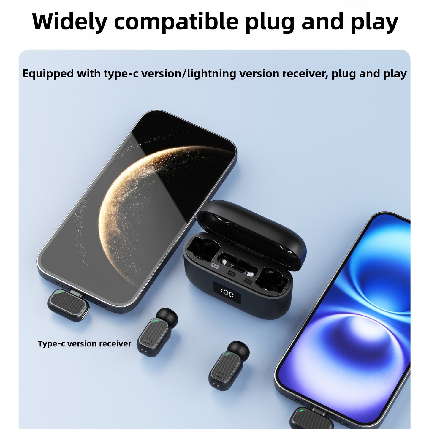 Wireless Dual Receiver Lavalier Microphone