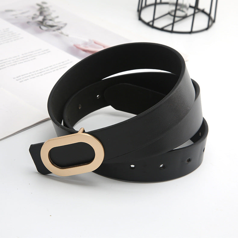 Unisex Leather Snap Belt