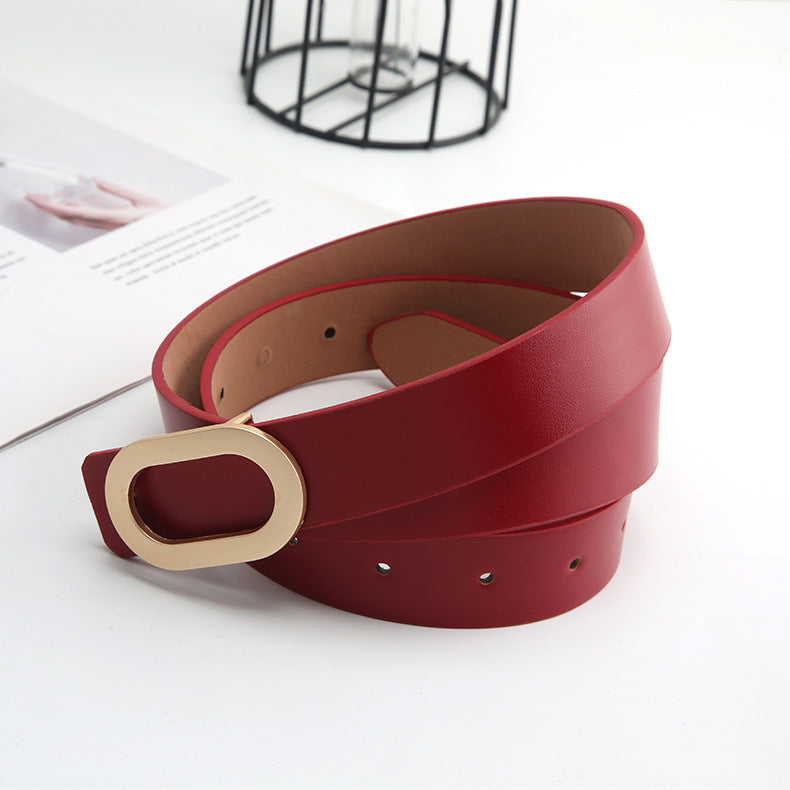 Unisex Leather Snap Belt