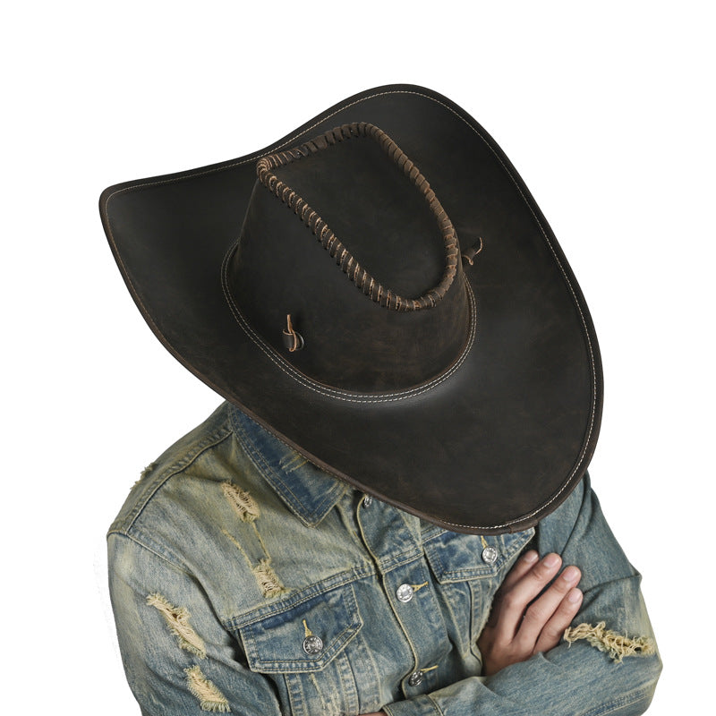 Leather Western Cowboy Hat