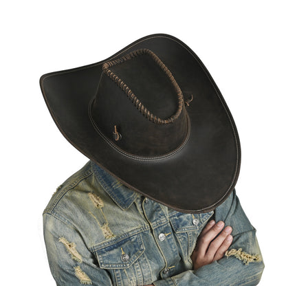 Leather Western Cowboy Hat