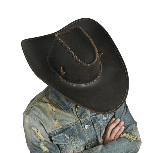 Leather Western Cowboy Hat
