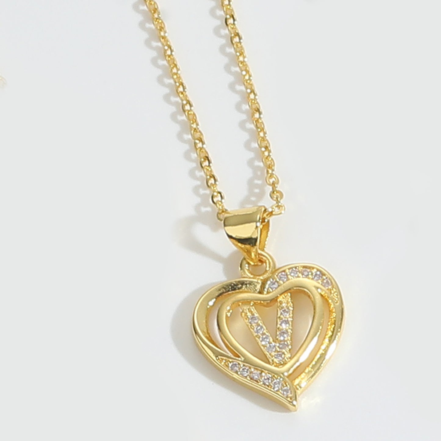 Heart Initial Necklace Gift