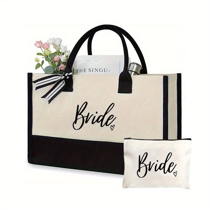 Initial Flower Tote Bag