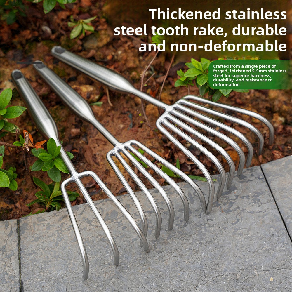 Stainless Steel Digging Rake for Beach and Garden