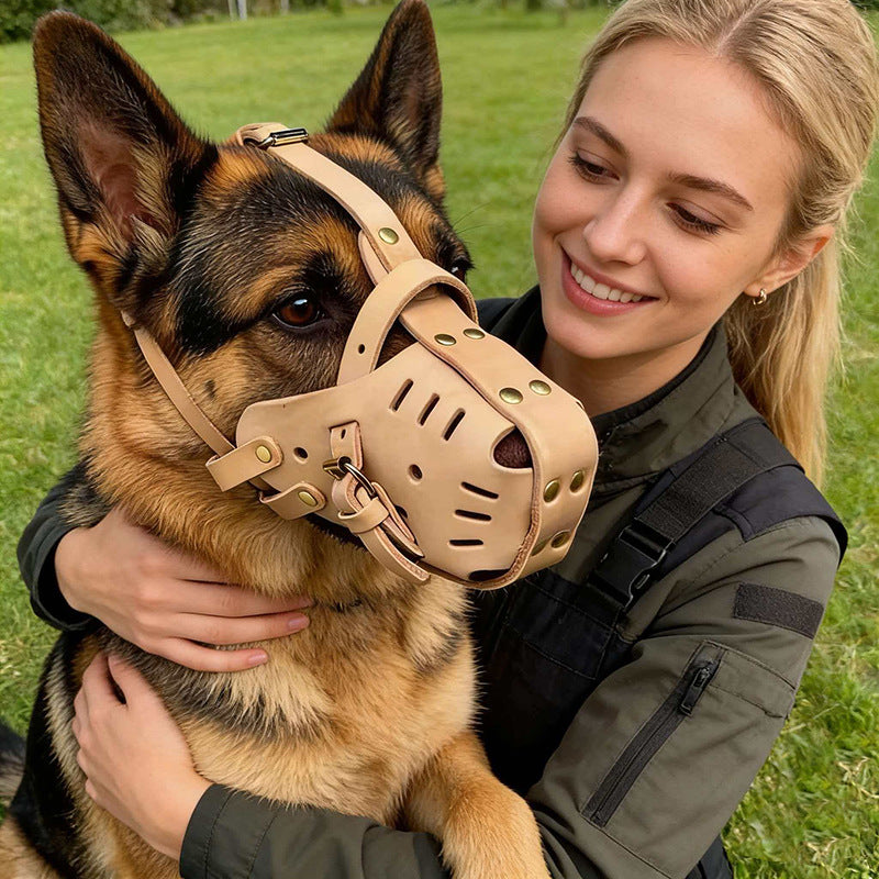 Dog Training Leather Muzzle