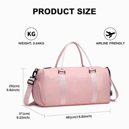 Kono Sports Gym & Travel Duffel Bag with Shoe & Wet Pocket
