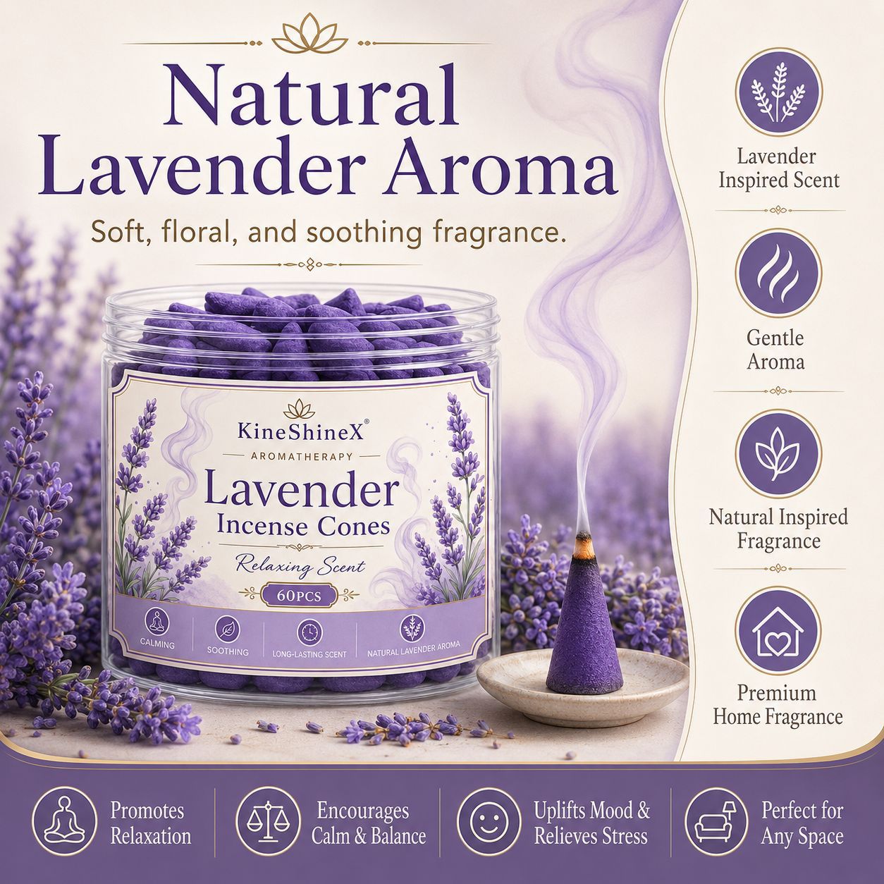 Lavender Musk Incense Cones