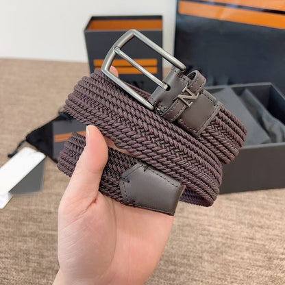 Woven Elastic Leather Belt