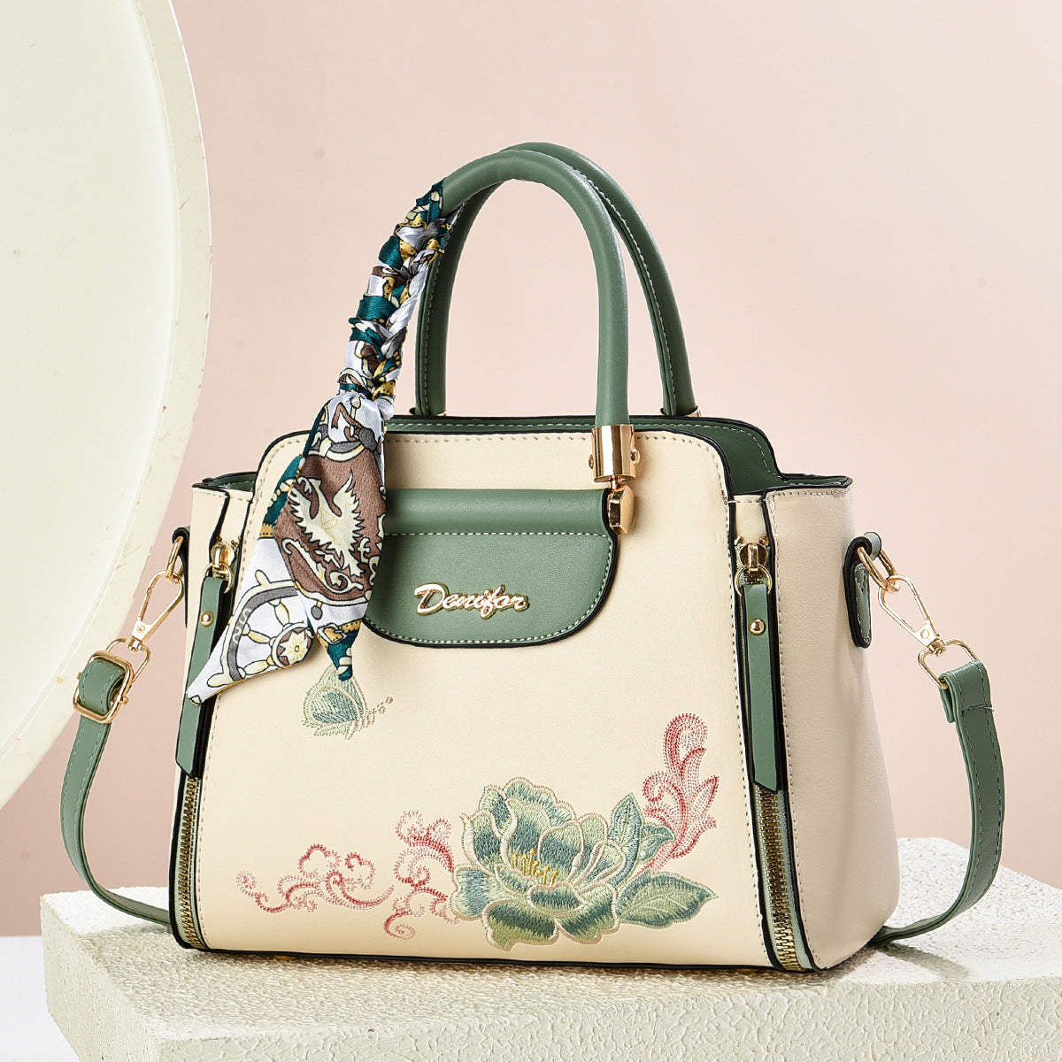 Women's Floral Embroidered Handbag