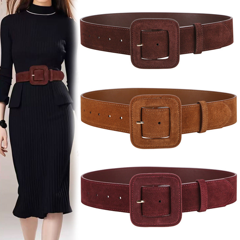 Women's Wide Leather Waist Belt