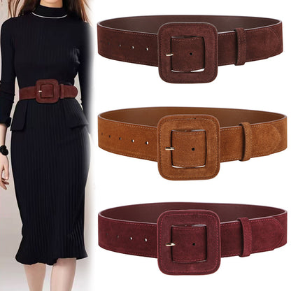Women's Wide Leather Waist Belt