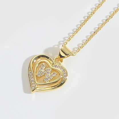 Heart Initial Necklace Gift
