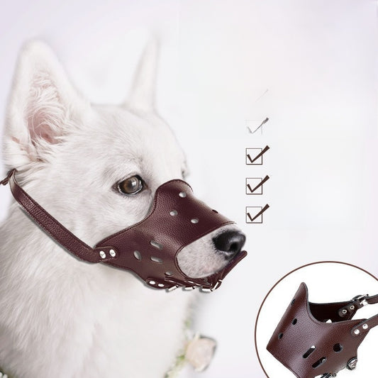 Adjustable Leather Dog Muzzle