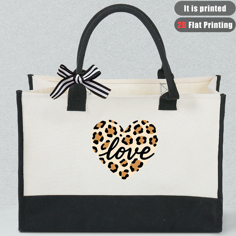 Initial Flower Tote Bag