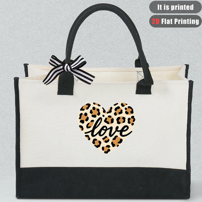 Initial Flower Tote Bag