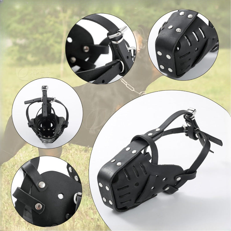 Cowhide Dog Training Muzzle