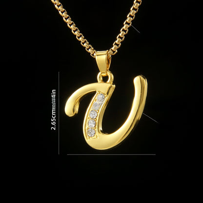 Golden Initial Letter Necklace
