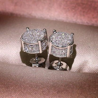 Full Pave Zircon Stud Earrings