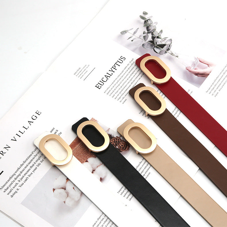 Unisex Leather Snap Belt