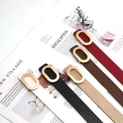 Unisex Leather Snap Belt